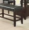 Dining Room Furniture 6pc Counter Height Dining Set Dining Table w Storage 4x High Chairs 1x Bench Black Faux Leather Tufted Seats Faux Marble Table T