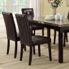 Faux Marble Table Top Upholstered chairs 7pc Dining set Dining Table and 6x Side Chairs Tufted Back Chair