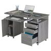 Techni Mobili Complete Workstation Computer Desk with Storage, Grey