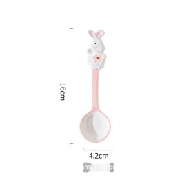 Creative And Cute High Beauty Mug (Option: Pink Long Spoon-400ml)