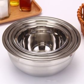 Deepen Stainless Steel Basin Salad Mixing Bowl (Option: Without Cover-5PCs Set With Color Box)