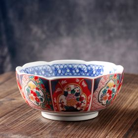 Japanese Ceramic Soup Plate Court Painting Retro Nostalgia (Option: 5inch lotus bowl066)