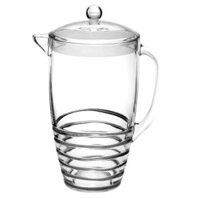 Leading Ware 2.5 Quarts Water Pitcher with Lid, Swirl Unbreakable Plastic Pitcher, Drink Pitcher, Juice Pitcher with Spout BPA Free (Color: as Pic)