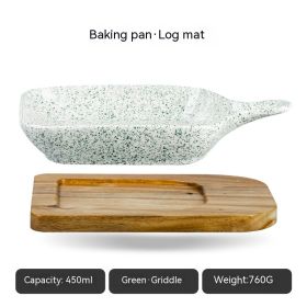 Japanese-style Set Handle Handle Plate Salad Bowl (Option: Handle Plate Green Suit)