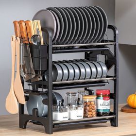 Bowl And Dish Multi-functional Kitchen Storage Knife Bowl And Chopsticks Storage Box Plate Rack (Option: Three Main Frame 2)